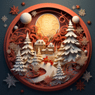 Village de Noël sous la pleine lune